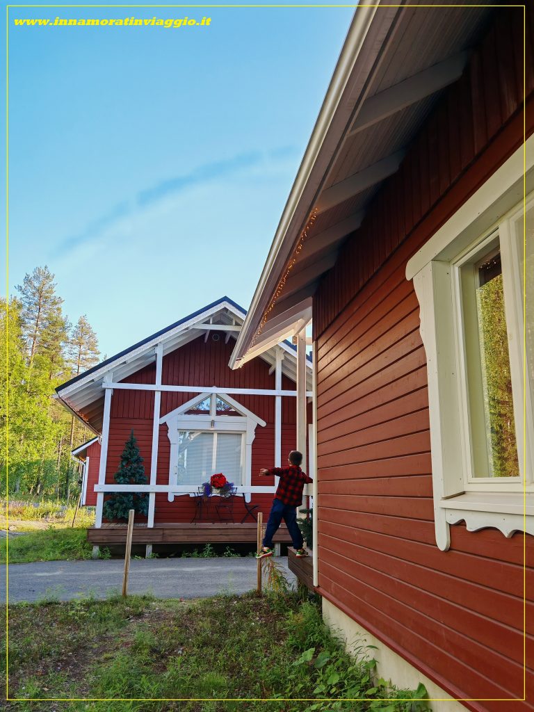 I cottage rossi del Santa Claus Holiday Village